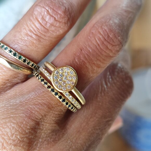 Combination of two diamond 14K Yellow gold rings with 0.56ct Diamonds. UNIQUE - Picture 10 of 10